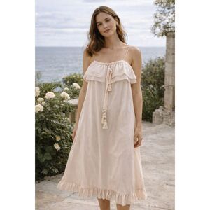 SeeBy Chloe Pink Spaghetti Strap Silk Midi Dress   Women's Size 36